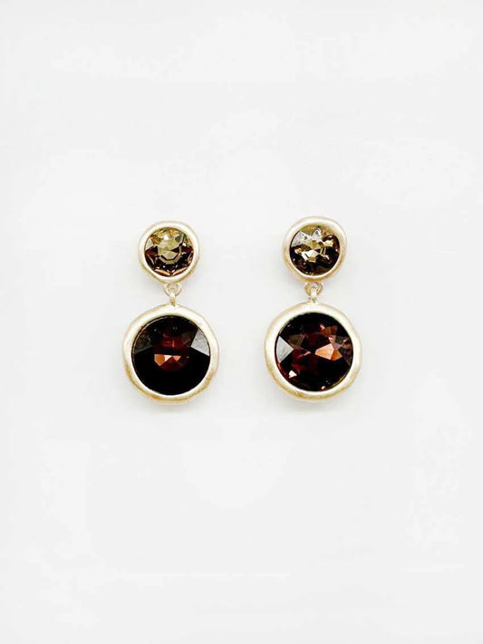 Maren Crystal Double Circle 1" Earring