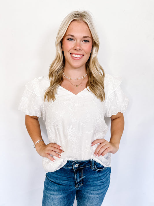 Sandy embossed floral top