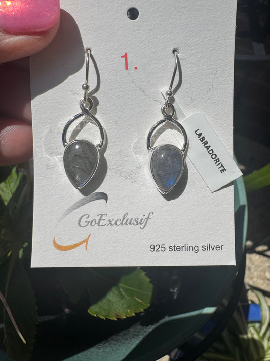 Labradorite sterling silver earrings