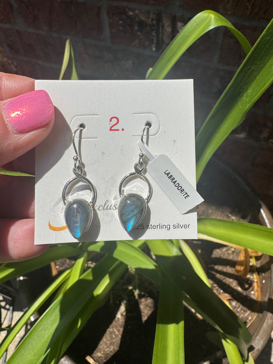 Labradorite sterling silver earrings