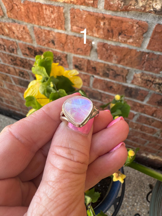 Moonstone sized rings