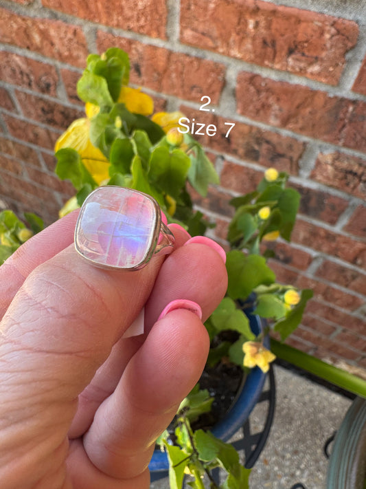 Moonstone sized rings