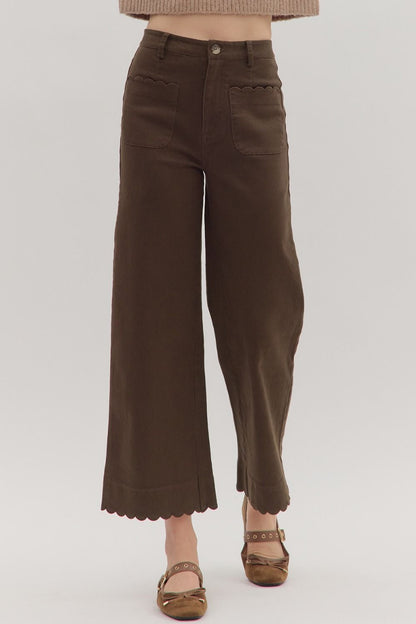 🤎 The Camille Scallop Wide Leg Pants