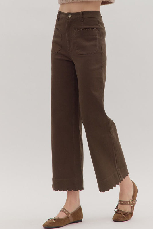 🤎 The Camille Scallop Wide Leg Pants