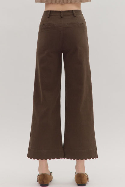 🤎 The Camille Scallop Wide Leg Pants