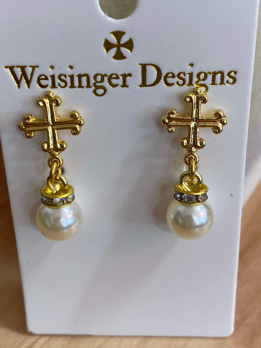 WD Religious Cross Earrings