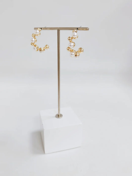 The Giselle Pearl Hoop Earrings