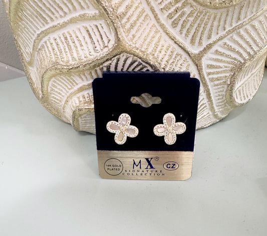 14k Mother of Pearl stud earrings