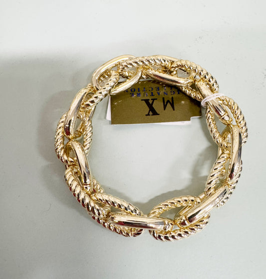 14K oval link stretch bracelets