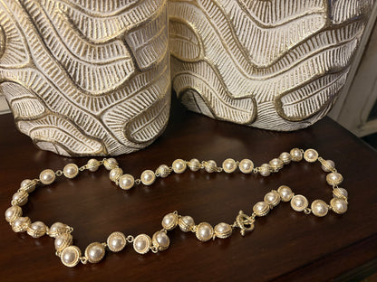 14K Gold Plated Pearl Adorned Necklace