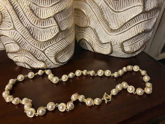 14K Gold Plated Pearl Adorned Necklace