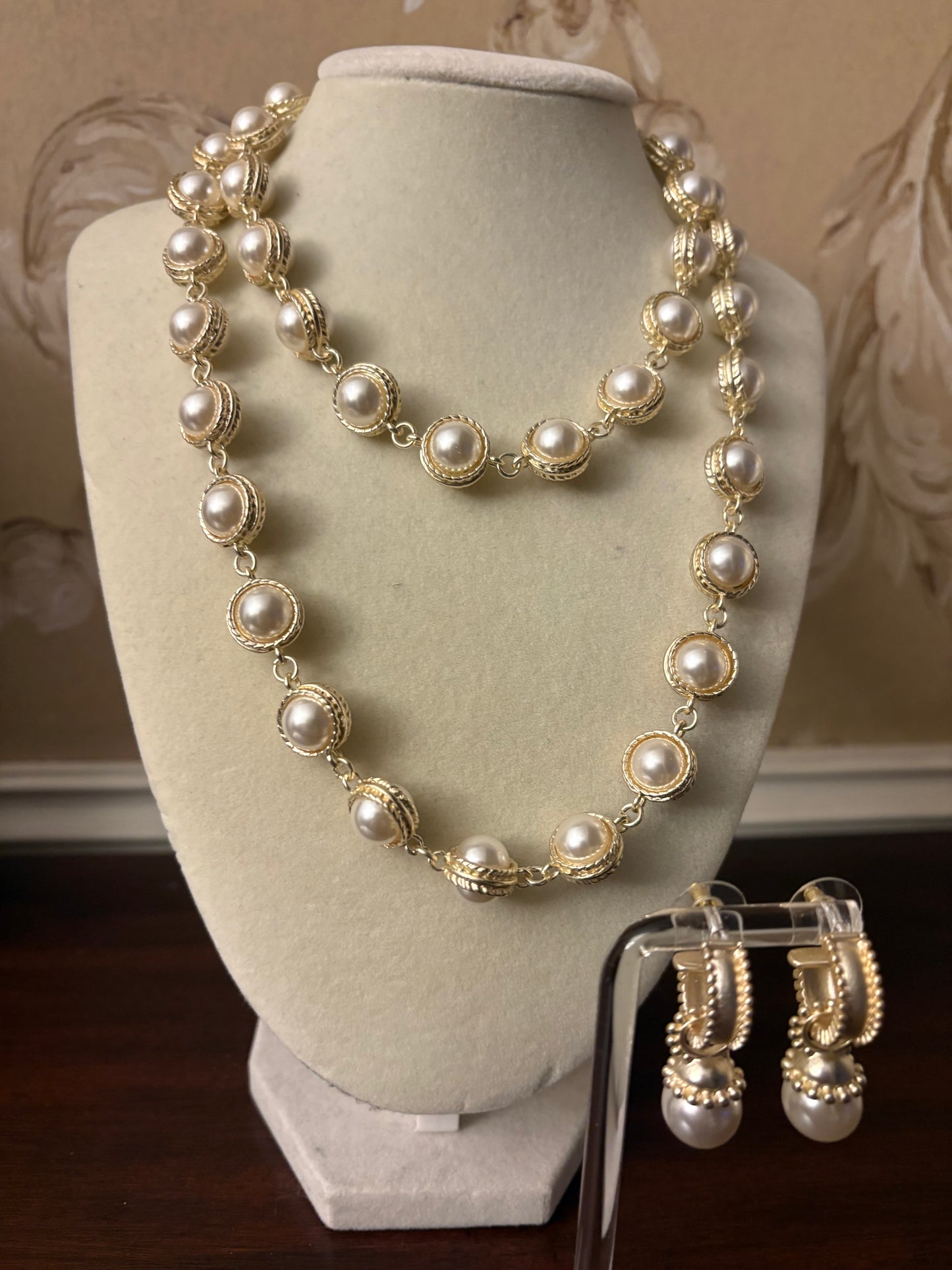 14K Gold Plated Dangle Pearl Earrings