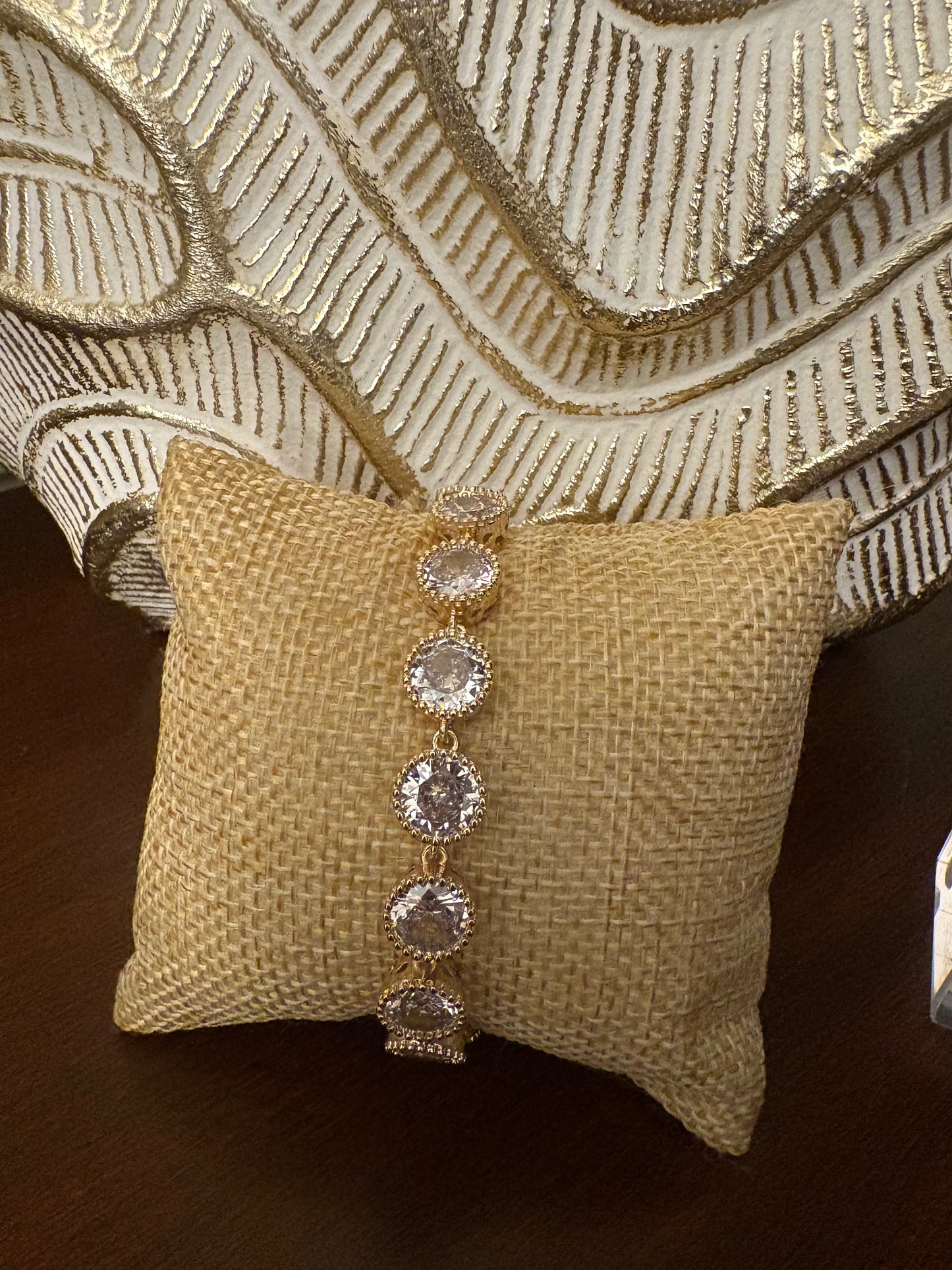 14K Gold Plated Clear CZ Bracelet