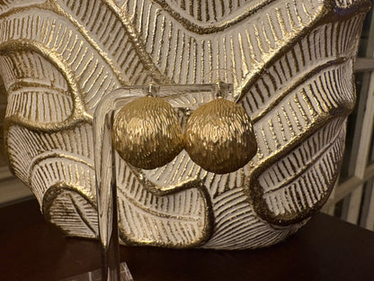 14K Gold Plated Textured Nugget Earrings