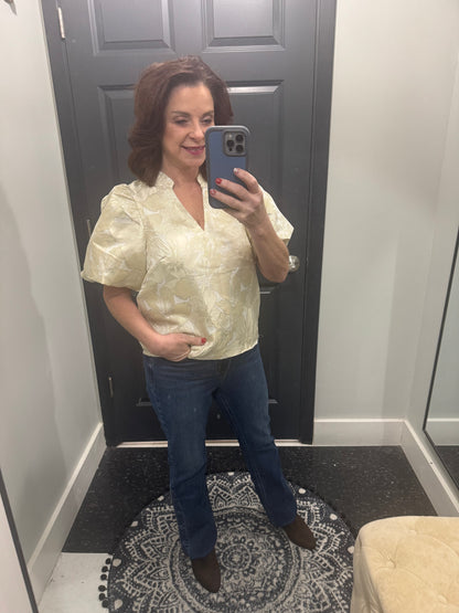 V-Neck Puff Sleeve Top