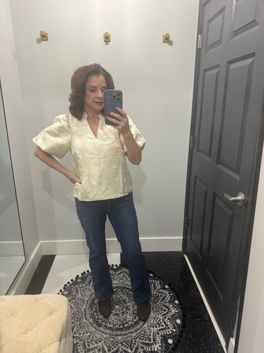 V-Neck Puff Sleeve Top