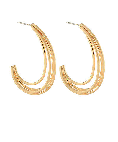 Triple wire matte C shape hoops