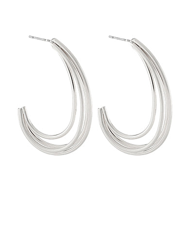 Triple wire matte C shape hoops