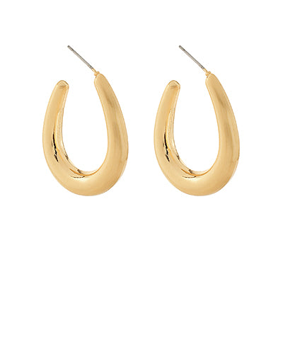 Bold U shape metal open hoops