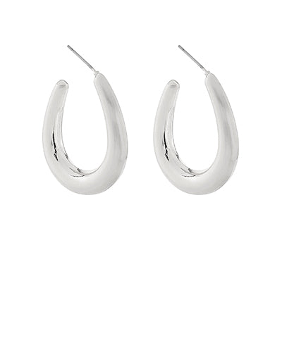 Bold U shape metal open hoops