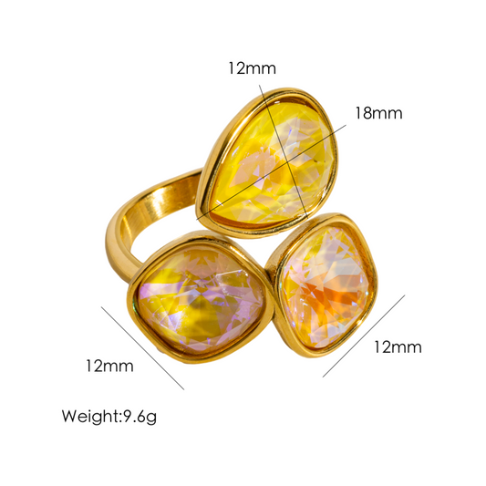 Adjustable 3 stone rings