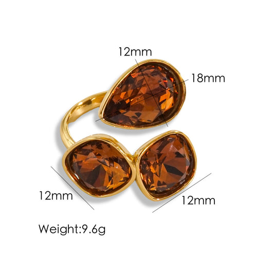 Adjustable 3 stone rings