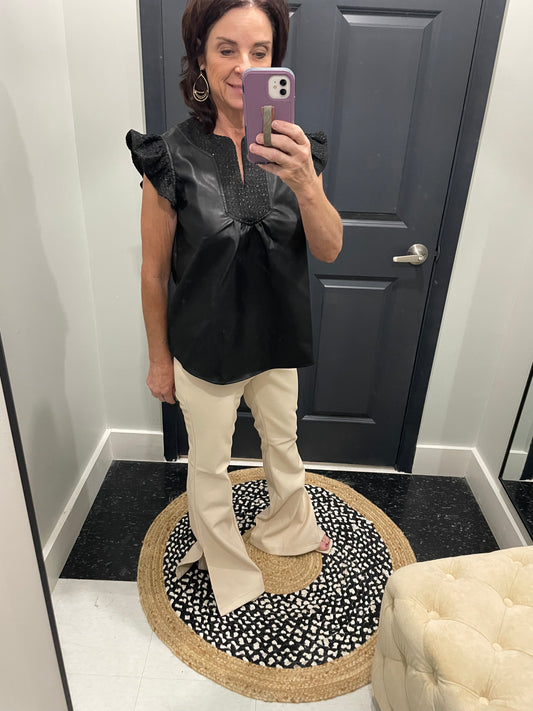 Dolce Cabo side slit flare leggings
