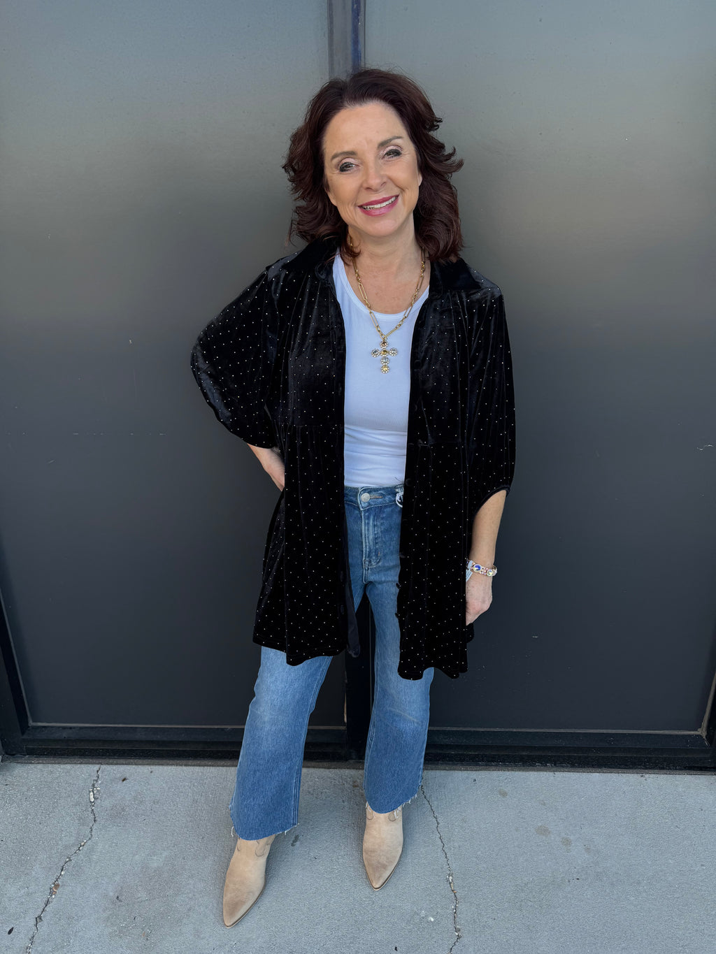 Beaded Velvet Tunic Dress - 𝐃𝐨𝐨𝐫 𝐁𝐮𝐬𝐭𝐞𝐫!