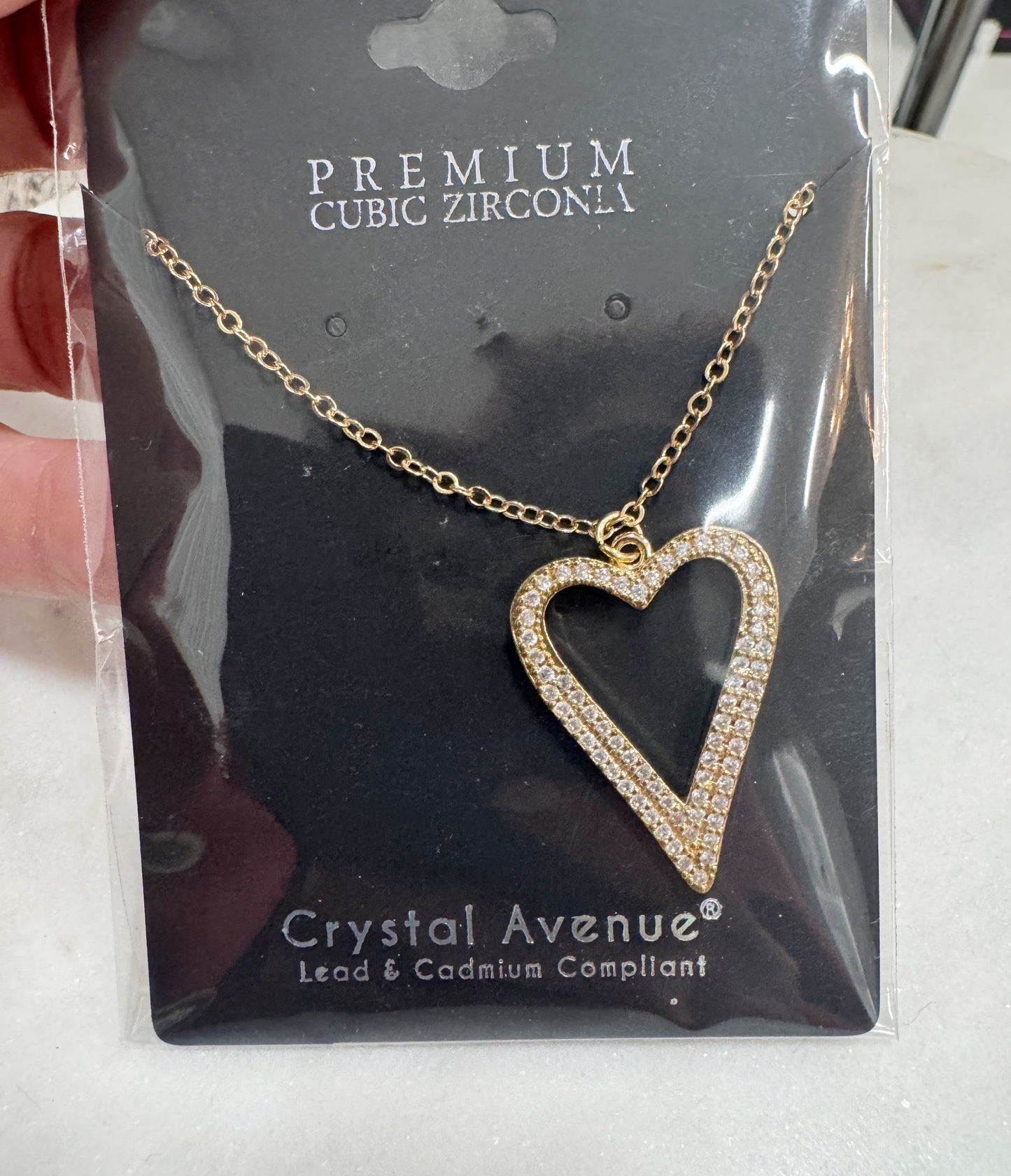 16 inch CZ Heart necklace