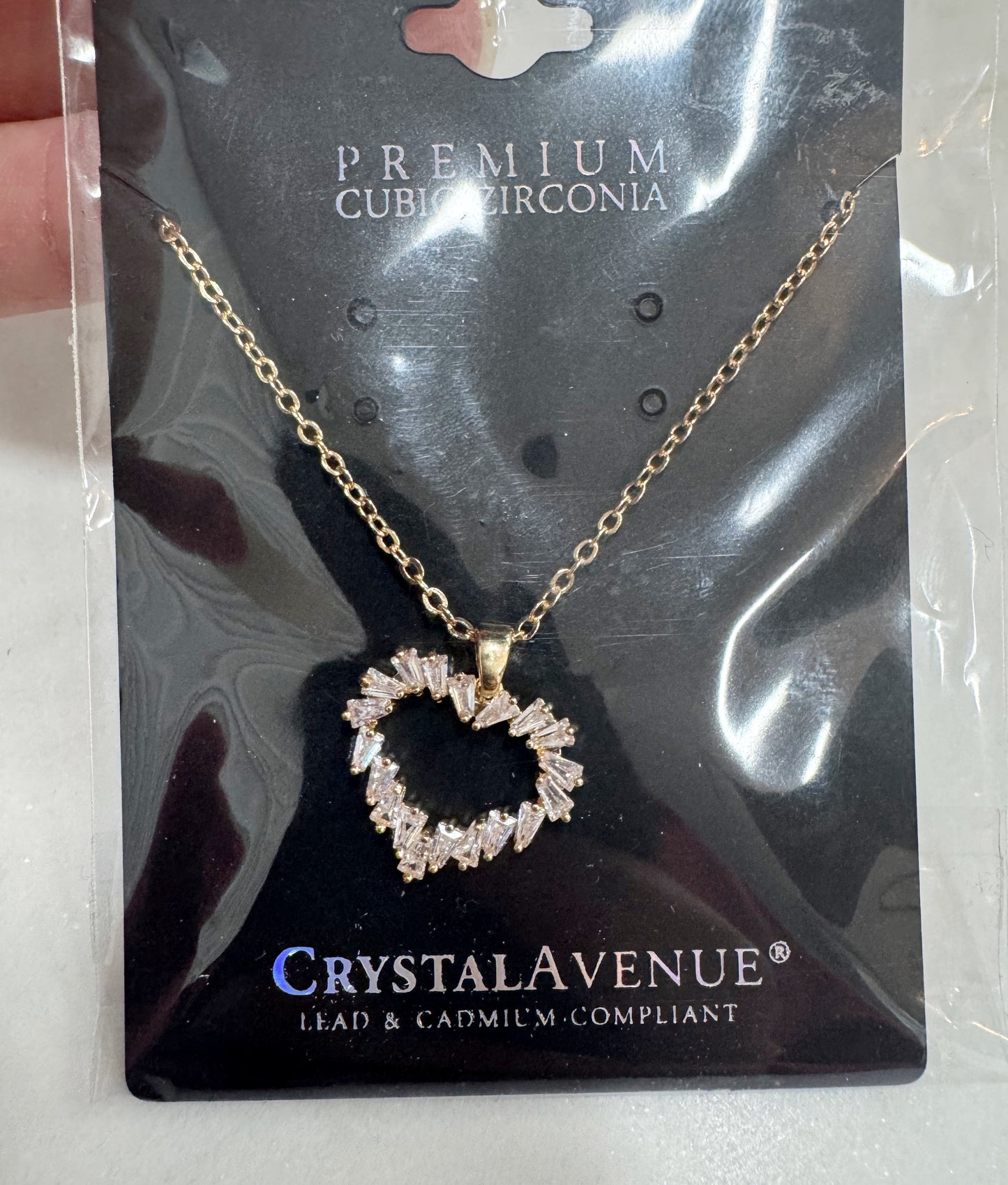 16 inch CZ Heart necklace