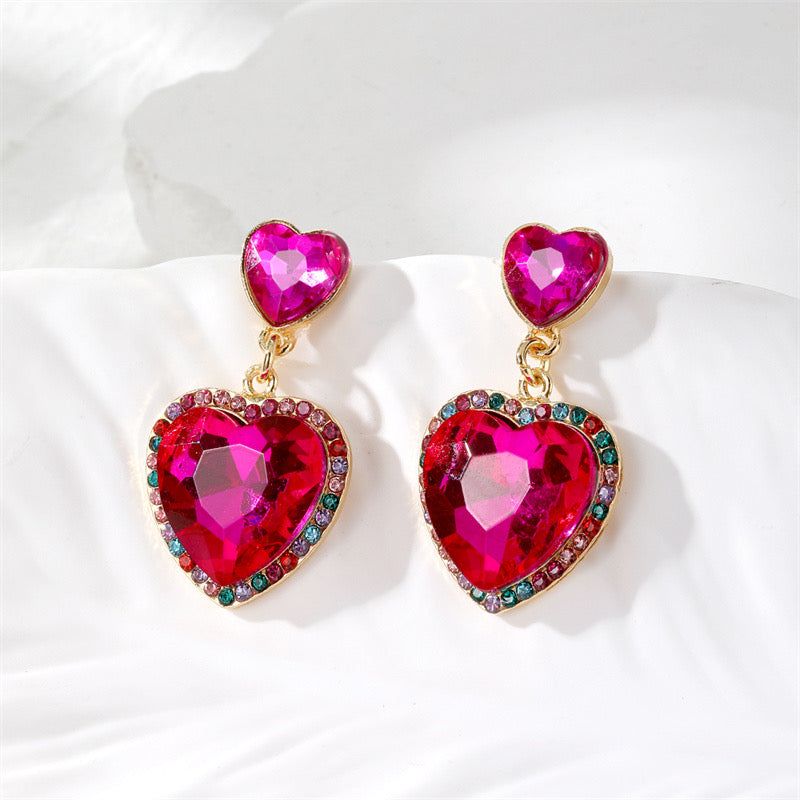 Radiant Love Double Heart Earrings!