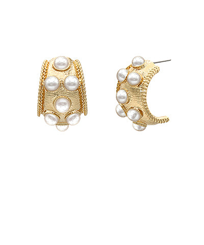 1/2 wide gold hoop w/stones
