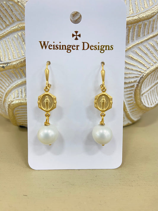 WD Pearl Drop Mary Earrings