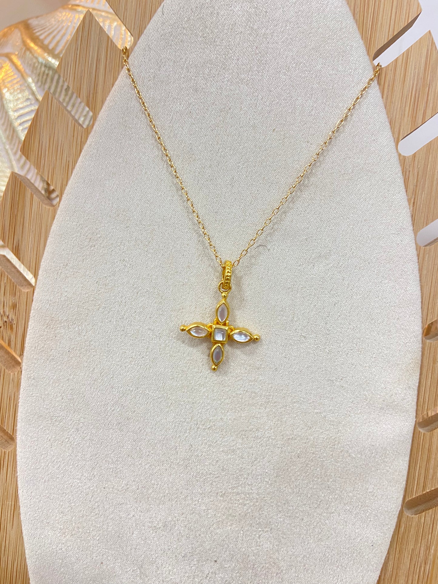 MOP Cross Necklace@