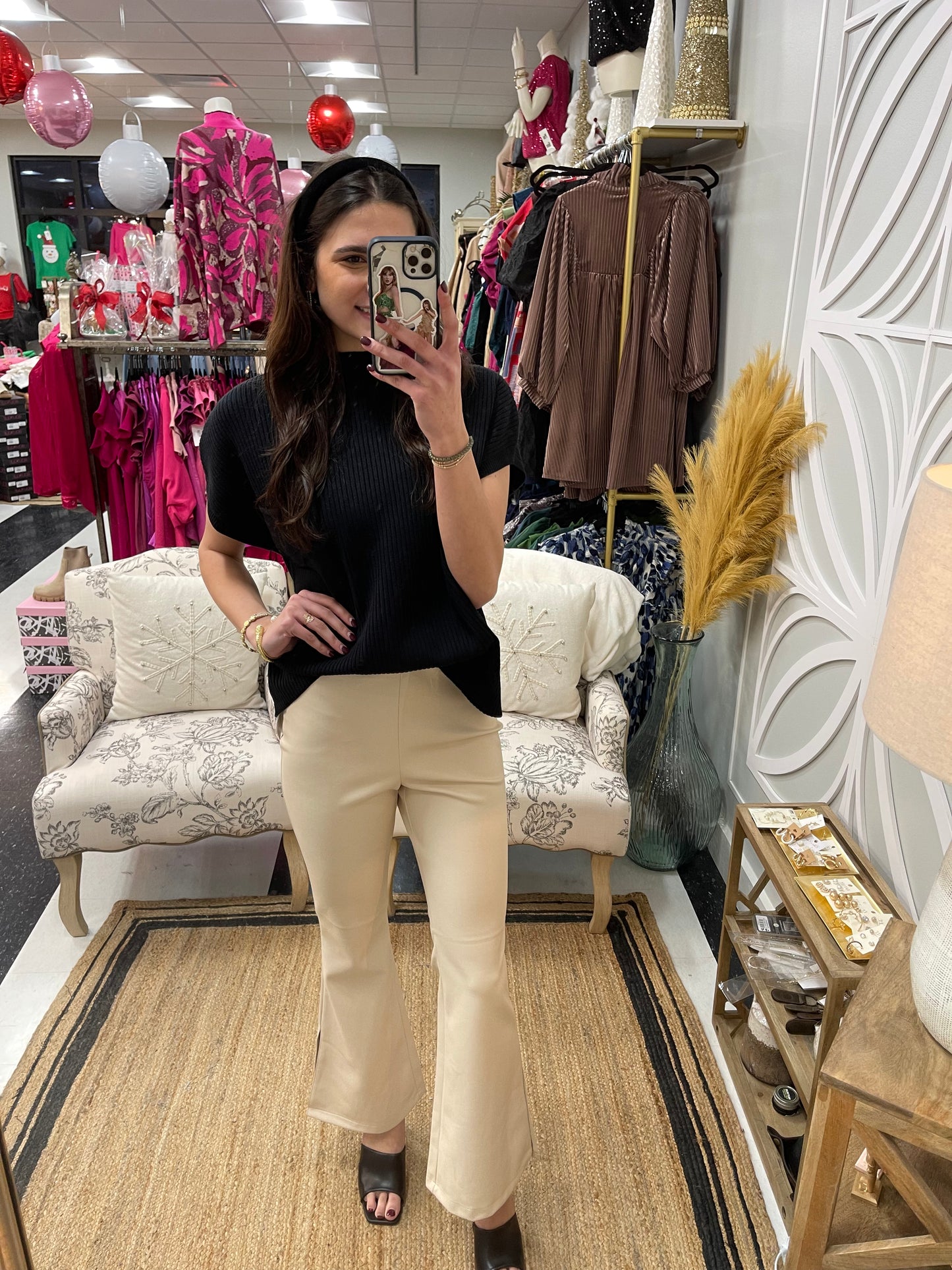 Dolce Cabo side slit flare leggings