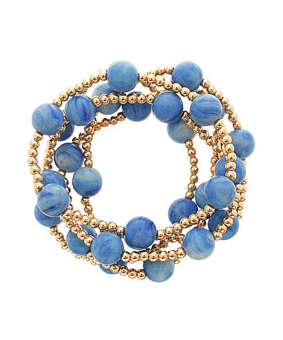 Marble & CCB ball bracelet set