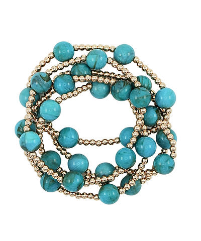 Marble & CCB ball bracelet set
