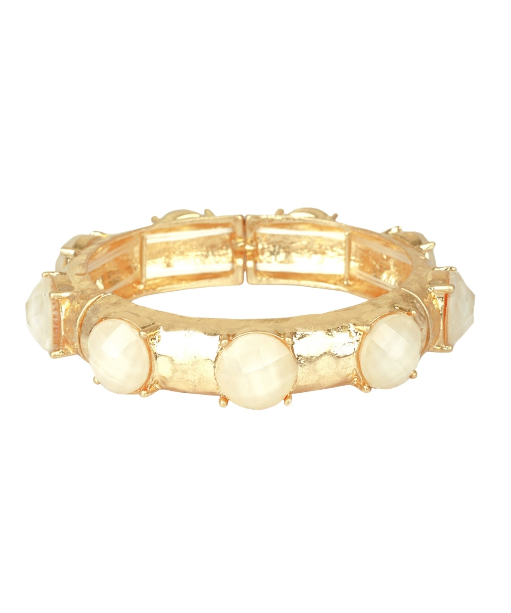 Faceted stone & textured bracelet