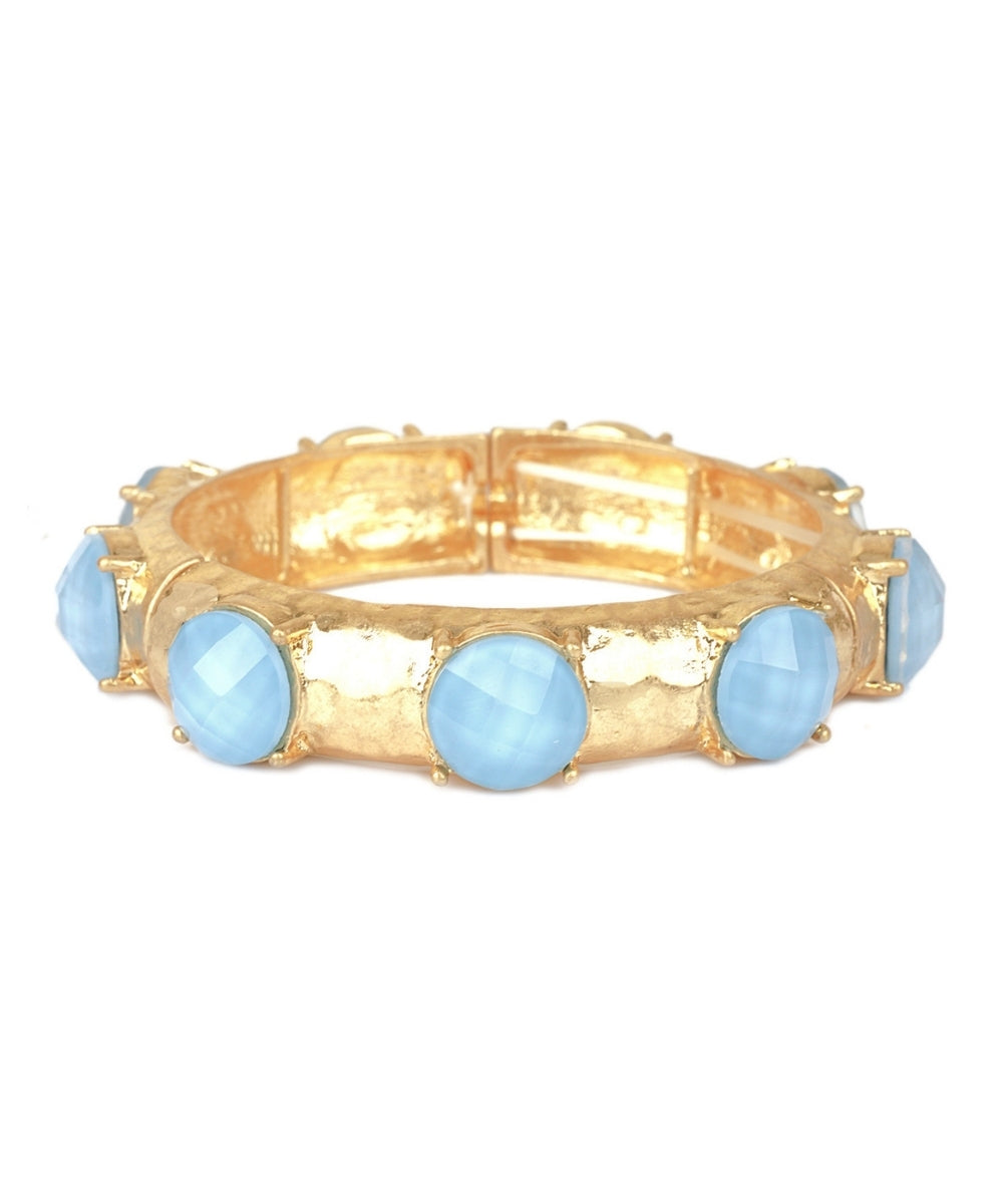 Faceted stone & textured bracelet