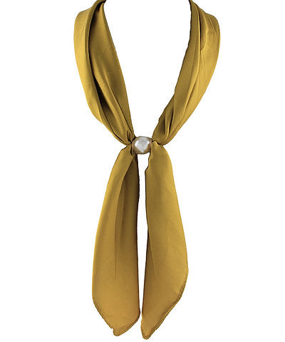 Accented long pearl scarf necklace