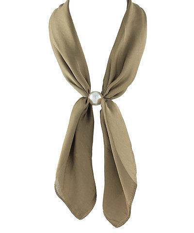 Accented long pearl scarf necklace