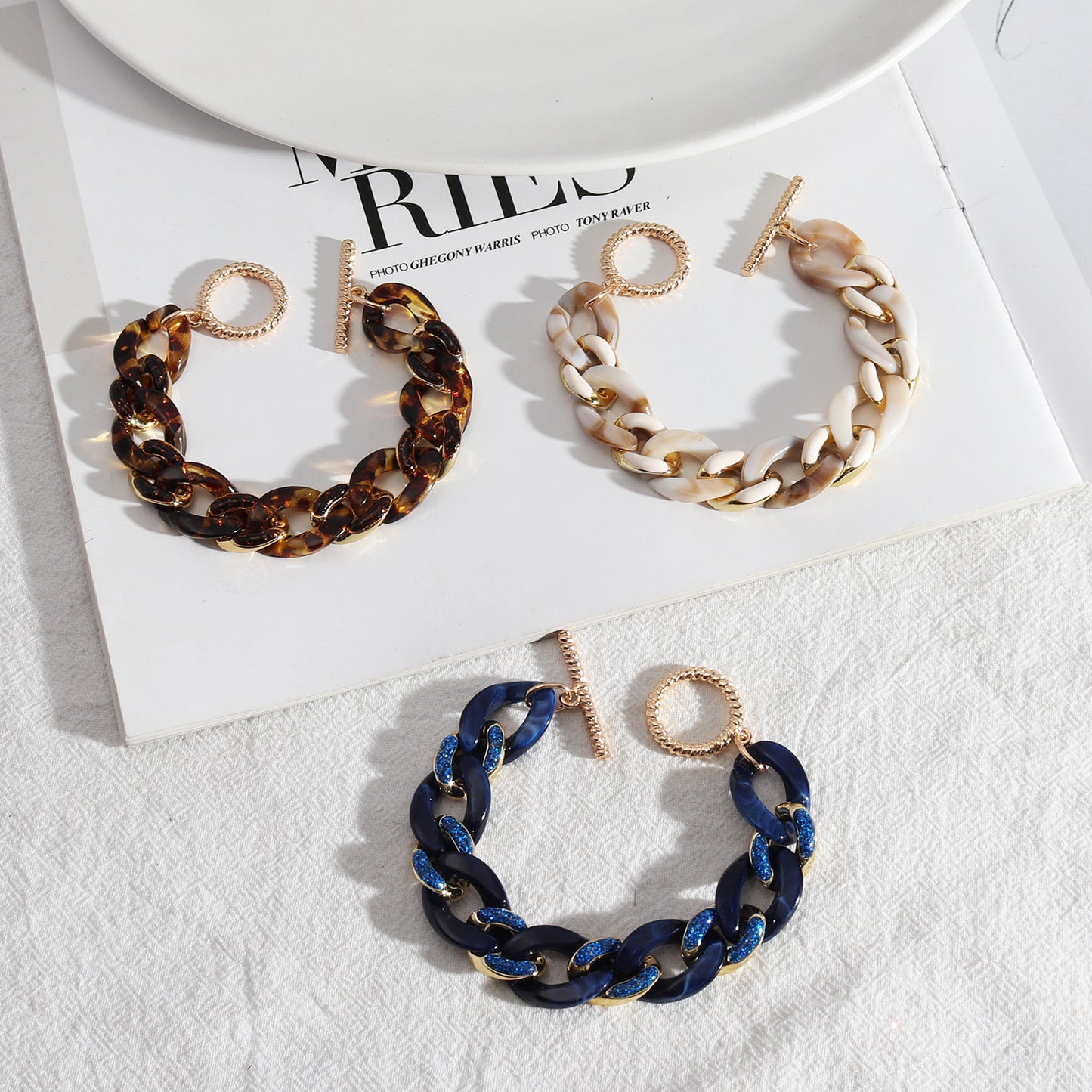 Acrylic toggle bracelets