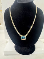 Rectangular crystal necklace