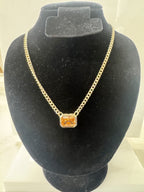 Rectangular crystal necklace