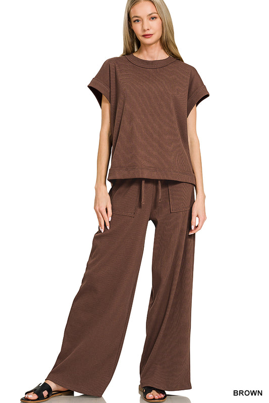 Ribbed pant set