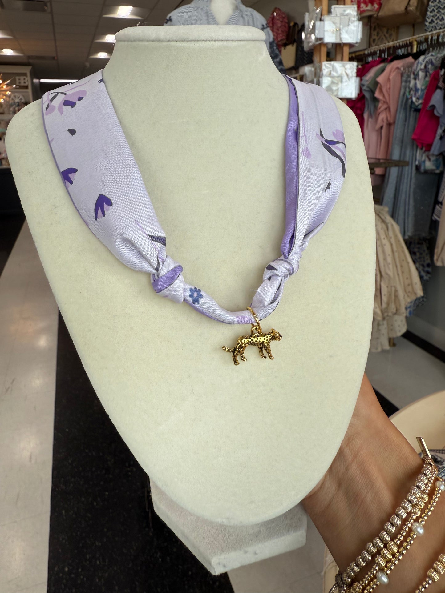 Scarf Necklace - Single Charm