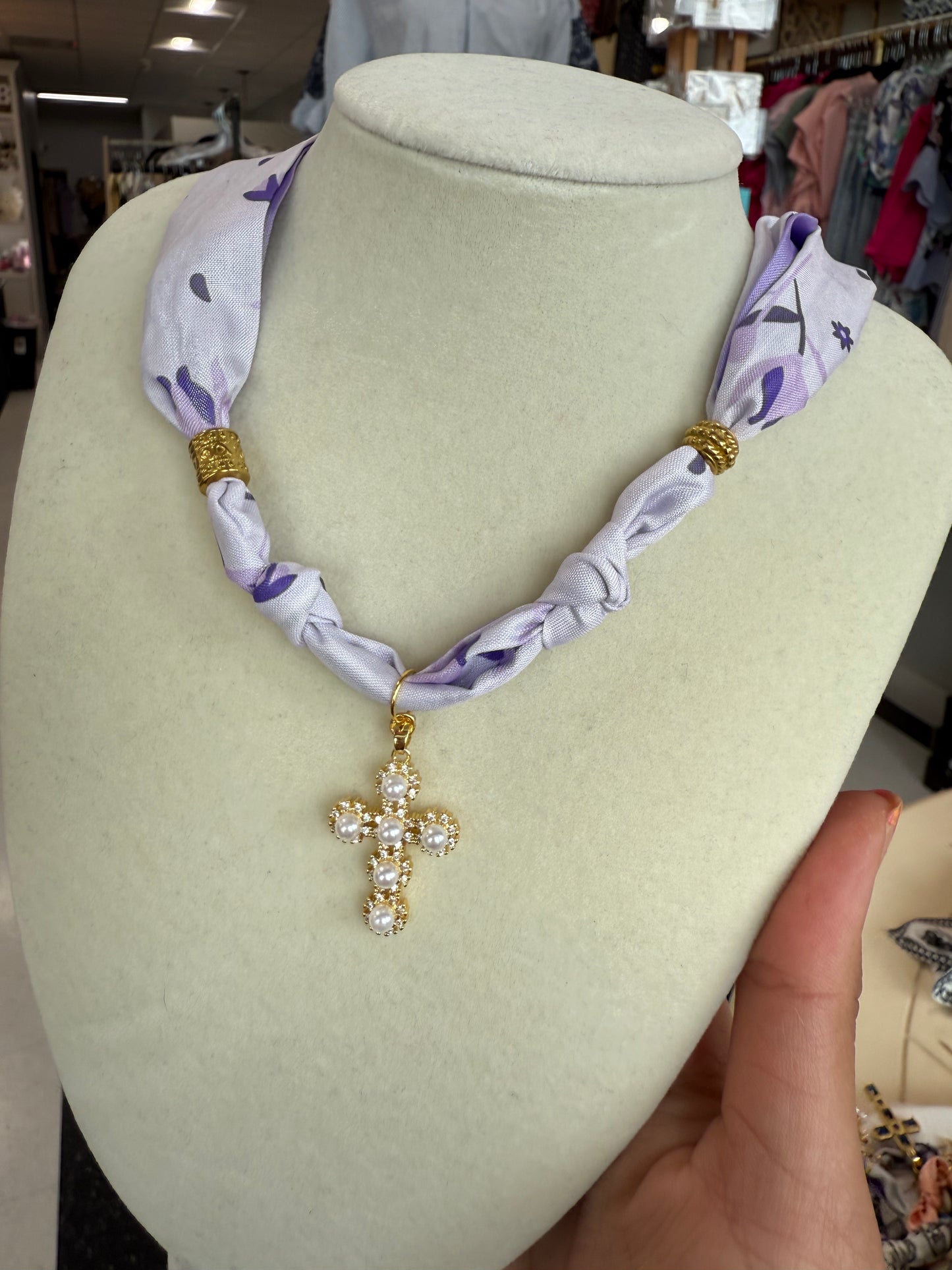 Scarf Necklace - Single Charm