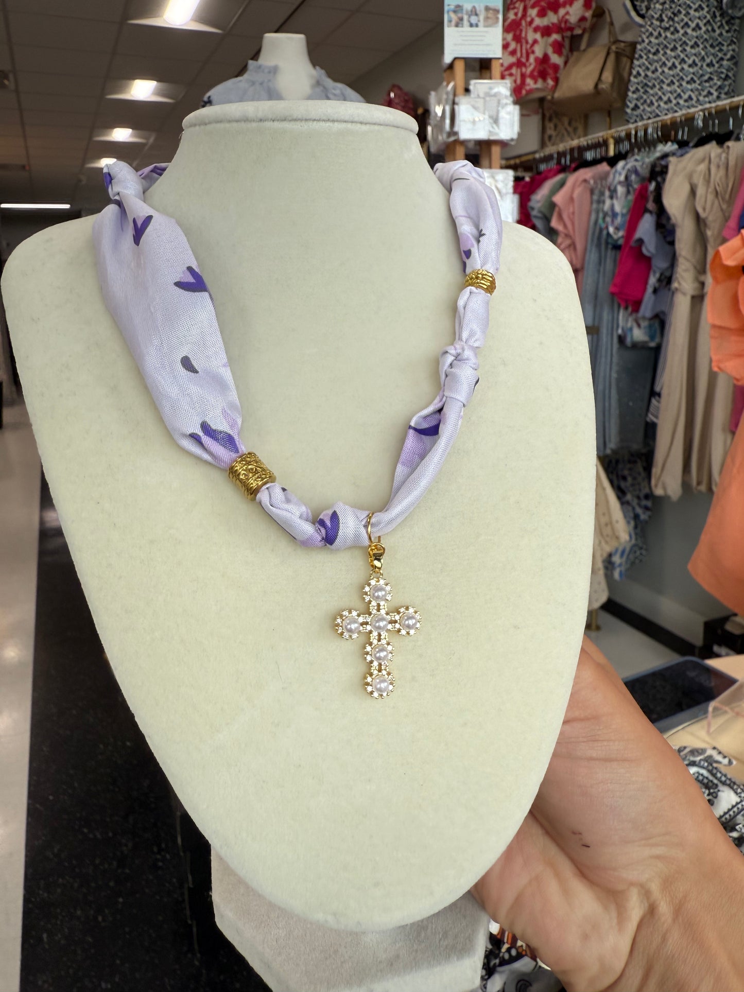 Scarf Necklace - Single Charm