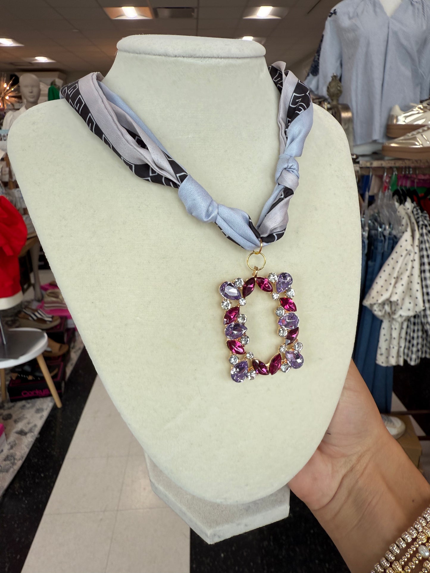Scarf Necklace - Single Charm