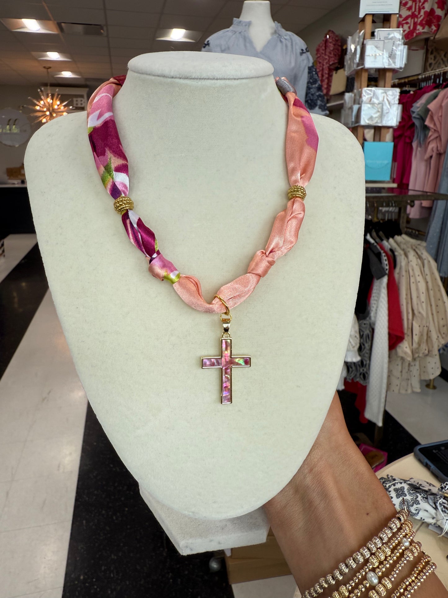Scarf Necklace - Single Charm